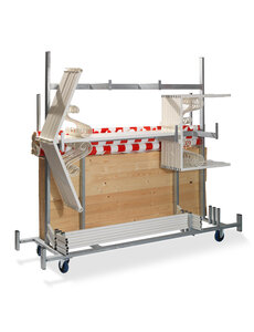 Veba Trolley voor marktkramen - gemaakt van gegalvaniseerd staal - voor 5 stuks | Hammerite | 241.5x72x198(H)cm | T91500