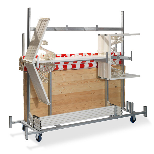 Veba Trolley voor marktkramen - gemaakt van gegalvaniseerd staal - voor 5 stuks | Hammerite | 241.5x72x198(H)cm | T91500