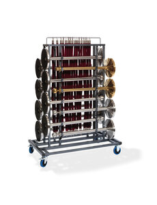 Veba Trolley Elegance - voor 16 afzetpalen en koorden | Hammerite Silver | 129x76x180(H)cm | T91000