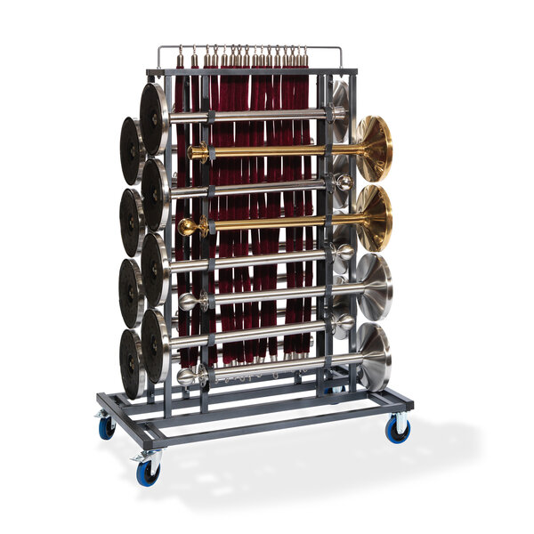 Veba Trolley Elegance - voor 16 afzetpalen en koorden | Hammerite Silver | 129x76x180(H)cm | T91000