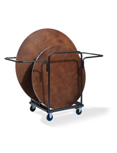 Veba Trolley voor 8 ronde klaptafels | Hammerite Silver | 80x75x124(H)cm | T90500