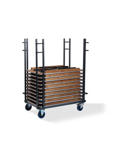 Veba Trolley voor rechthoekige klaptafels - verstelbaar | Hammerite Silver | 126-208x84-100x168(H)cm | T90700