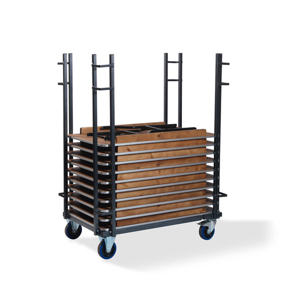 Veba Trolley voor rechthoekige klaptafels - verstelbaar | Hammerite Silver | 126-208x84-100x168(H)cm | T90700