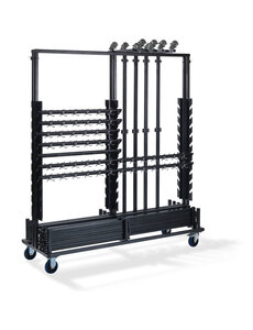 Veba Trolley voor 10 complete garderobe rekken - groot | Hammerite Silver | 186x60.5x201(H)cm | T91800