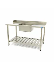 Maxima Spoeltafel met wasbak en onderschap voor vaatwasser rechts | L140 x D75 cm.