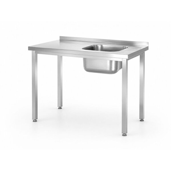 Hendi Spoeltafel | met bouten | HENDI | Kitchen Line | spoelbak aan de rechterkant | 1000x600x(H)850mm