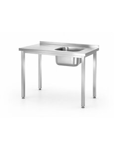 Hendi Spoeltafel | met bouten | HENDI | Kitchen Line | Spoelbak aan de rechterkant | 800x600x(H)850mm