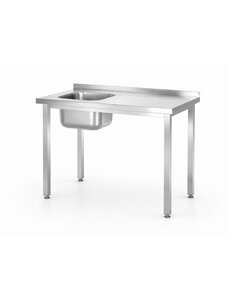 Hendi Spoeltafel | met bouten | HENDI | Kitchen Line | spoelbak aan de linkerkant | 800x600x(H)850mm