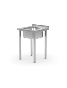 Hendi Spoeltafel | met bouten | HENDI | Kitchen Line | Spoelbak in het midden | 600x600x(H)850mm