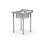 Hendi Spoeltafel | met bouten | HENDI | Kitchen Line | Spoelbak in het midden | 600x600x(H)850mm