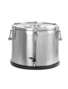 Hendi Geïsoleerde draagbare container – met kraan | HENDI | Profi Line | 50L | Zilver | ⌀480x(H)380mm