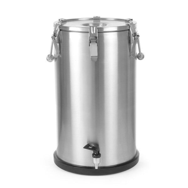 Hendi Geïsoleerde draagbare container – met kraan | HENDI | Profi Line | 35L | Zilver | ⌀330x(H)570mm
