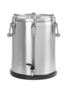Hendi Geïsoleerde draagbare container – met kraan | HENDI | Profi Line | 25L | Zilver | ⌀330x(H)430mm