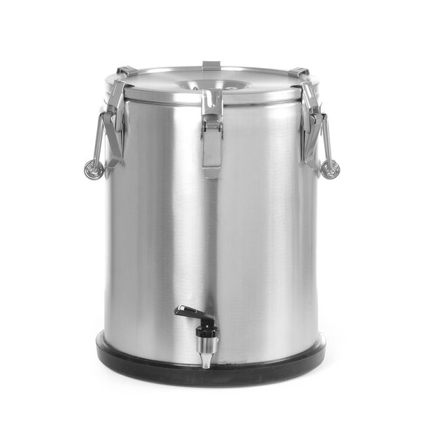 Hendi Geïsoleerde draagbare container – met kraan | HENDI | Profi Line | 25L | Zilver | ⌀330x(H)430mm