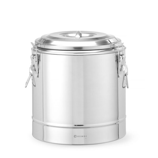 Hendi Geïsoleerde draagbare container | HENDI | Kitchen Line | 19L | Zilver | ⌀350x(H)400mm