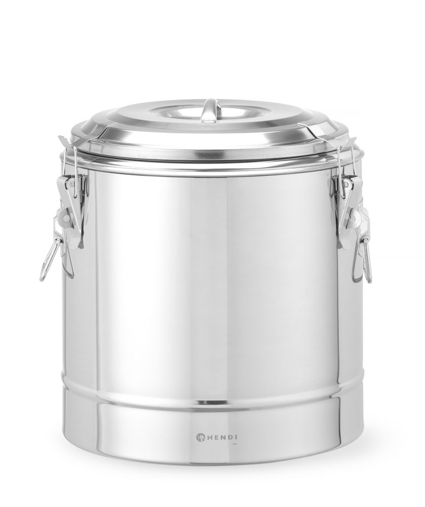Hendi Geïsoleerde draagbare container | HENDI | Kitchen Line | 19L | Zilver | ⌀350x(H)400mm