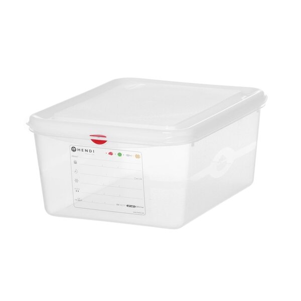 Hendi GN 1/2 container | polypropyleen | HENDI 10L | Transparant | 325x265x(H)150mm | Rechthoekig