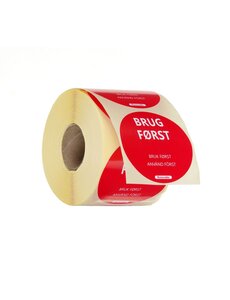 Hendi Voedselveiligheidsstickers | multifunctioneel | eenvoudig verwijderbaar | “EERST GEBRUIKEN” | HENDI | Rood | 500 st. | ⌀50mm