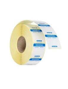 Hendi Voedselveiligheidsstickers | multifunctioneel | eenvoudig verwijderbaar | HENDI | Maandag | Blauw | 1000 st. | 25x25mm