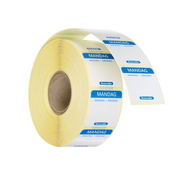 Hendi Voedselveiligheidsstickers | multifunctioneel | eenvoudig verwijderbaar | HENDI | Maandag | Blauw | 1000 st. | 25x25mm