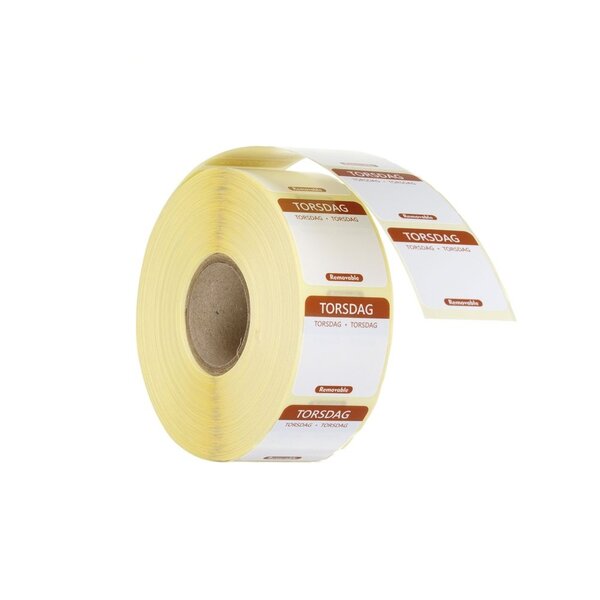 Hendi Voedselveiligheidsstickers | multifunctioneel | eenvoudig verwijderbaar | HENDI | Donderdag | Bruin | 1000 st. | 25x25mm