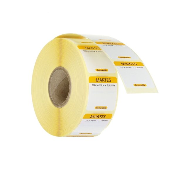 Hendi Voedselveiligheidsstickers | multifunctioneel | eenvoudig verwijderbaar | HENDI | Dinsdag | Geel | 1000 st. | 25x25x(H)mm