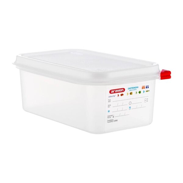 Araven Araven Voedseldoos met deksel 2.8 liter | GN1/4 - 100mm. | 4 stuks