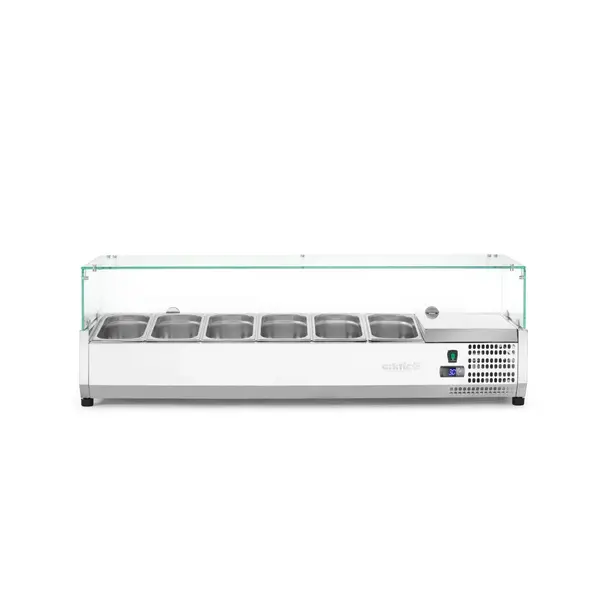Hendi/Arktic Hendi Opzetkoelvitrine met 6x 1/3 GN | 1405x395xH430mm