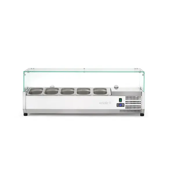 Hendi/Arktic Hendi Opzetkoelvitrine met 5x 1/4 GN | 1205x335xH430mm