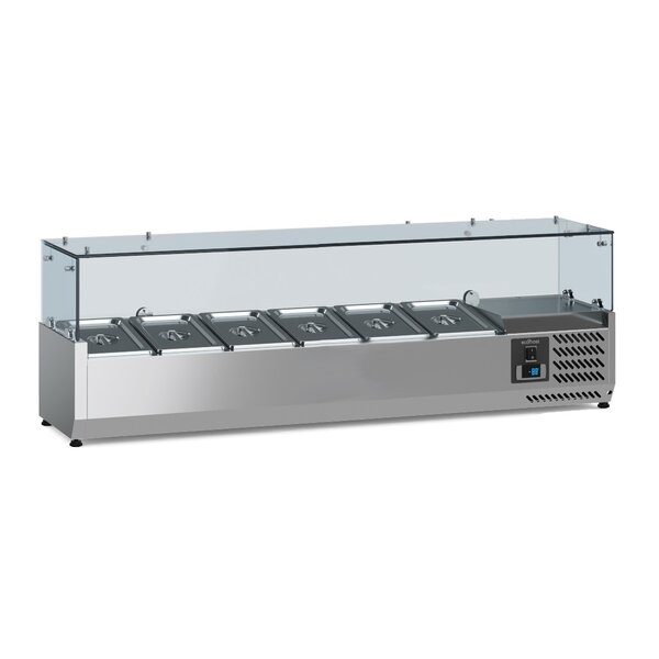 Combisteel Gekoelde Opzetvitrine 1/3 GN x6 | 1400x395x435(H)mm | 0.11kW | 7950.5127