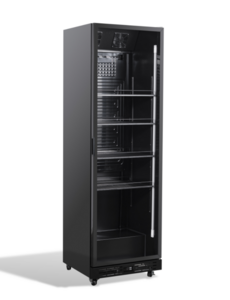 Combisteel Koelkast 1 Glasdeur Zwart Nap-360 | 595x580x1950(H)mm | 0.265kW | 7455.1916