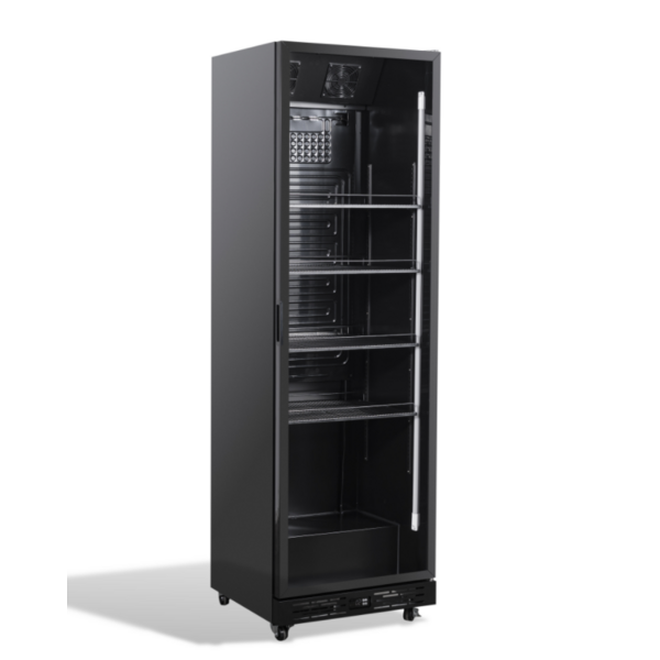 Combisteel Koelkast 1 Glasdeur Zwart Nap-360 | 595x580x1950(H)mm | 0.265kW | 7455.1916