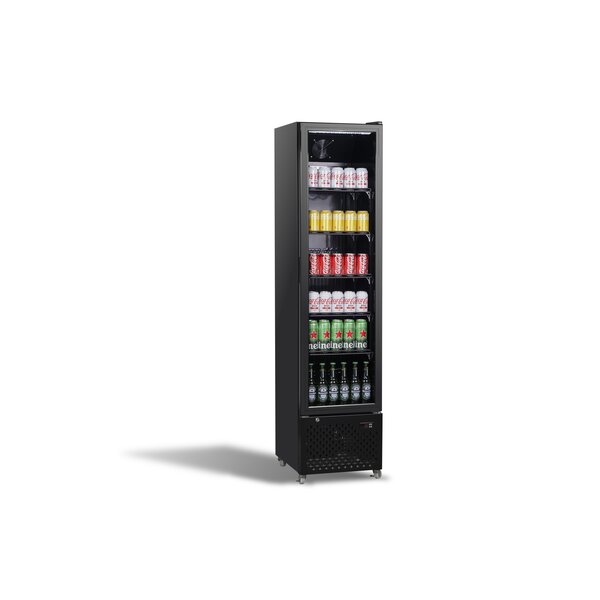 Combisteel Koelkast 1 Glasdeur Zwart Nap-250 | 460x560x1915(H)mm | 0.165kW | 7455.1914