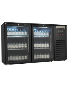 Combisteel Barkoeler 2 Glasdeuren Zwart 305L Led | 1434x520x860(H)mm | 0,25kW | 7503.0005