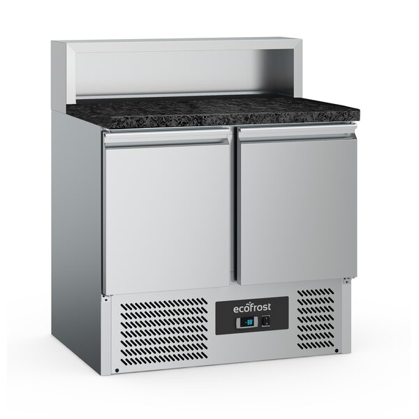 Combisteel Pizzawerkbank 2 Deurs 5X1/6GN Pan Zwart Graniet Werkblad | 900x700x1075(H)mm | 0.17kW | 7950.5091