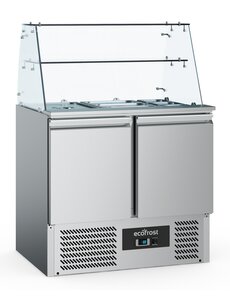 Combisteel Gekoelde Saladette Glasopstand 2 Deurs | 900x700x850(H)mm | 0.17kW | 7950.5105