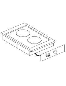 Combisteel El. Kookunit 2 Pl. | 400x600x260(H)mm | 1x2,6 / 1x1,5kW | 7266.0025