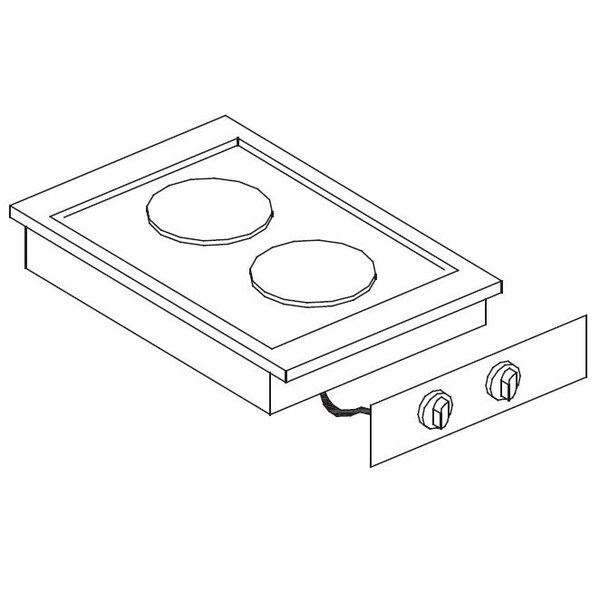 Combisteel El. Kookunit 2 Pl. | 400x600x260(H)mm | 1x2,6 / 1x1,5kW | 7266.0025