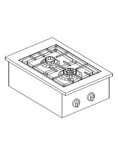 Combisteel Gas Kookunit 2 Br. 9Kw | 400x600x270(H)mm | 9kW gas | 7266.0005