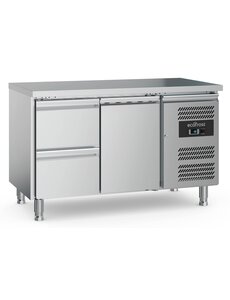 Combisteel 700 Koelwerkbank 1 Deur 2 Laden  Met Verstelbare Poten | 1360x700x850(H)mm | 0.21kW | 7950.5155