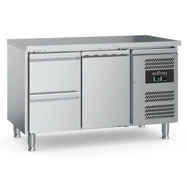 Combisteel 700 Koelwerkbank 1 Deur 2 Laden  Met Verstelbare Poten | 1360x700x850(H)mm | 0.21kW | 7950.5155