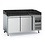 Combisteel Pizzawerkbank 2 Deurs Zwart Graniet Werkblad - Met Wielen | 1515x800x1000(H)mm | 0.21kW | 7950.5137