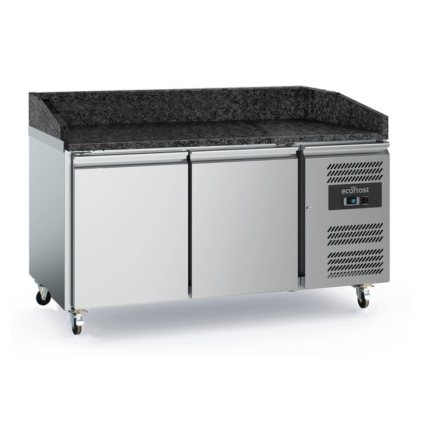Combisteel Pizzawerkbank 2 Deurs Zwart Graniet Werkblad - Met Wielen | 1515x800x1000(H)mm | 0.21kW | 7950.5137