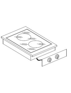 Combisteel Keramische Kookunit 2 Zones | 400x600x260(H)mm | 1x2,4 / 1x1,8kW | 7266.0035