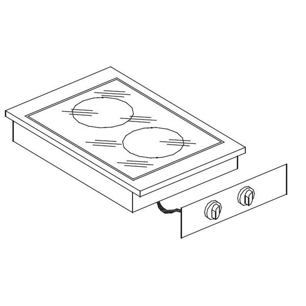 Combisteel Keramische Kookunit 2 Zones | 400x600x260(H)mm | 1x2,4 / 1x1,8kW | 7266.0035
