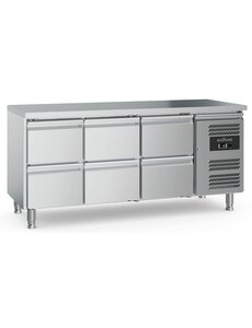 Combisteel 700 Koelwerkbank 6 Laden  Met Verstelbare Poten | 1795x700x850(H)mm | 0.23kW | 7950.5185