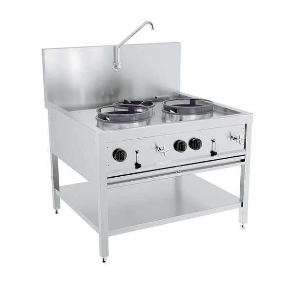 Combisteel Gas Woktafel 2X17Kw + 1X9Kw | 1000x900x750(H)mm | 43kW gas | 7178.1205