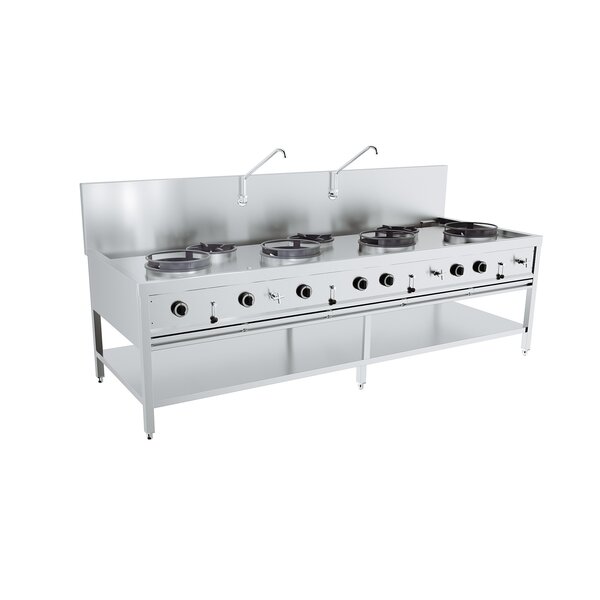 Combisteel Gas Woktafel 4X17Kw + 3X9Kw | 2500x900x750(H)mm | 95kW gas | 7178.1215