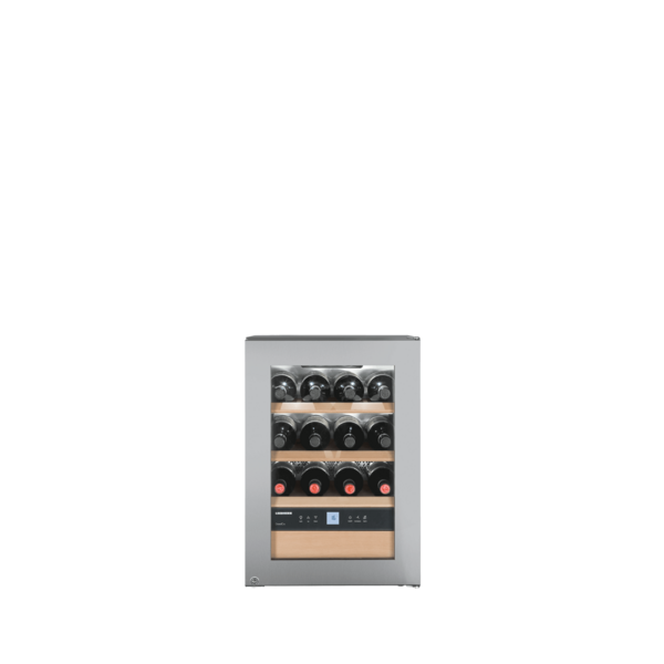 Liebherr Wijnbewaarkast Grandcru Rvs met Glasdeur | 42,5x47,8x61,2(H)cm | 1 Zone | Energielabel E | WKes 653-26