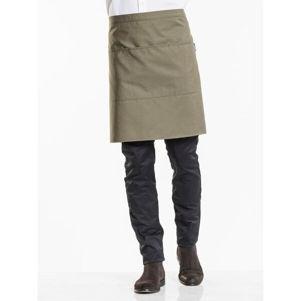 Chaud Devant Apron schort met 3 zakken | Dark Olive | w100 x L50